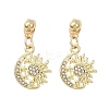 Alloy Crystal Rhinestone Dangle Stud Earrings EJEW-JE06657-01-1