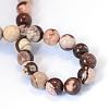 Natural Zebra Jasper Round Bead Strands G-E334-6mm-12-3