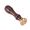 DIY Letter Scrapbook Brass Wax Seal Stamps and Wood Handle Sets AJEW-PH0010-K-4