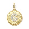 Brass Micro Pave Clear Cubic Zirconia Pendants KK-L253-17G-G-1