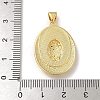 Brass Micro Pave Clear Cubic Zirconia Pendants KK-U046-07G-3