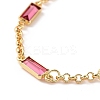 Rectangle Cubic Zirconia Chain Bracelets BJEW-G654-02G-01-2