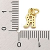 Initial Letter Brass with Cubic Zirconia Charms KK-Q814-26R-G-3