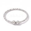 Non-Tarnish 304 Stainless Steel Round Ball Open Cuff Ring for Women RJEW-G275-01P-2