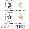 40Pcs 10 Style Rack Plating Alloy Enamel Pendants ENAM-NB0001-85-5