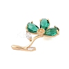 Brass Glass Pendants KK-B100-041G-08-2