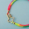 Cross with Screw Carabiner Lock Brass Micro Pave Cubic Zirconia Link Bracelet BJEW-SW00005-03-3
