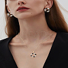 Wreath Alloy Rhinestone Pendant Necklace & Stud Earring Sets SJEW-LP0001-56C-1