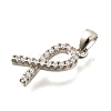Brass Micro Pave Cubic Zirconia Pendants KK-S508-46P-2