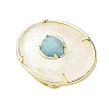 Natural Quartz Crystal & Flower Amazonite Oval Cuff Rings G-P599-01G-01-4