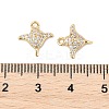 Brass Micro Pave Clear Cubic Zirconia Charms X-KK-R219-14G-3