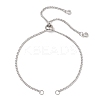 304 Stainless Steel Curb Chain Slider Bracelet Making AJEW-JB01524-02-1