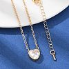 Brass Pave Clear Cubic Zirconia Pendant Necklaces for Women NJEW-Z079-02G-03-1