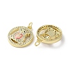 Brass Micro Pave Clear Cubic Zirconia Pendants KK-C045-04G-2