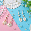 40Pcs 2 Colors Starfish Shape 201 Stainless Steel Stud Earring Findings STAS-SC0007-94-4