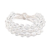 Natural Quartz Crystal Round Beaded Multi-strand Bracelets for Men Women BJEW-G743-02C-4
