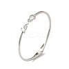 Rack Plating Brass Micro Pave Clear Cubic Zirconia Love Word Hinged Bangles BJEW-G716-02P-1