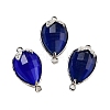 Cat Eye Faceted Teardrop Connector Charms G-B081-02P-2