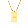 Stylish Stainless Steel 12 Zodiac Rectangle Pendant Necklaces for women GA2858-11-1