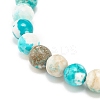 Natural Howlite Round Beaded Stretch Bracelet BJEW-JB08290-02-4