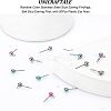 50Pcs Rainbow Color Stainless Steel Stud Earring Findings STAS-UN0037-07A-5