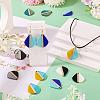 10Pcs 5 Colors Transparent & Opaque Resin & Wood Pendants RESI-TA0004-64-8