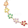 Sunflower 304 Stainless Steel Enamel Link Chain Bracelets for Women BJEW-JB13566-3