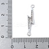 Rack Plating Brass Micro Pave Clear Cubic Zirconia Lightning Bolt Connector Charms KK-A234-067P-3