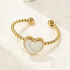 304 Stainless Steel Enamel Cuff Rings for Women RJEW-G338-04G-01-2
