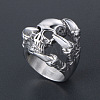 Titanium Steel Skull with Claw Finger Ring SKUL-PW0002-031E-P-2