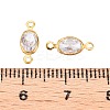 Brass Clear Cubic Zirconia Connector Charms KK-T070-09C-3