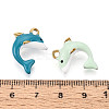 Ion Plating(IP) 304 Stainless Steel Enamel Pendants STAS-N114-18G-3