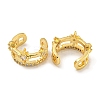 Brass Micro Pave Clear Cubic Zirconia Cuff Earrings for Women EJEW-C104-122G-2