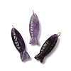 Natural Amethyst Carved Pendants G-G314-01G-08-1