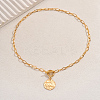 Elegant Brass Star Moon Pendant Paperclip Chain Mecklaces for women TP5799-3