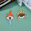 2Pcs 2 Style Fire & Eye & Teardrop Plastic & Rhinestone Beading Appliques DIY-FH0001-07-5