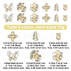 60G 6 Styles Metal Enlaced Transparent Acrylic Beads MACR-YW0003-43-3