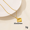 304 Stainless Steel Geometric Rhombus Pendant Necklace for Women GD7142-4-1