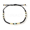 Glass & Brass Beads Braided Bracelets LS-XO9913-2-1