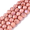Ombre Effect Dyed Electroplate Opaque Glass Beads Strands EGLA-Q130-01A-17-1
