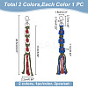 2Pcs 2 Colors Macrame Wristlet Cotton Pendant Decorations AJEW-GO0001-02-2