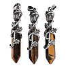 Natural Tiger Eye Faceted Double Termimal Pointed Big Pendants G-P547-03AS-02A-1