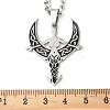 201 Stainless Steel Black Enamel Moon Goddess Pendant Necklaces NJEW-H065-10P-3