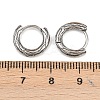 316 Surgical Stainless Textured Hoop Earrings EJEW-C160-10C-AS-3