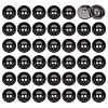 40Pcs 2-Hole Alloy Enamel Flat Round Buttons BUTT-CA0001-36B-1