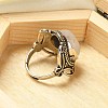 Natural Quartz Crystal Adjustable Rings RJEW-I108-02AS-14-3