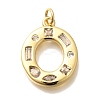 Brass Micro Pave Clear Cubic Zirconia Pendants KK-G521-01G-O-1