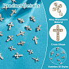 48Pcs 6 Styles Alloy Rhinestone Cross Cabochons DIY-GO0002-01-5