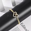 Brass Micro Pave Clear Cubic Zirconia Link Bracelets LS-BJEW-M050-05G-01-3