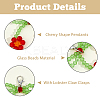 8Pcs 4 Styles Cherry Glass Pendant Decorations HJEW-HS0001-04-4